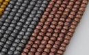 silver gold gray copper hematite faceted matte rondelle beads