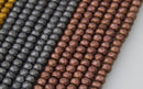 silver gold gray copper hematite faceted matte rondelle beads 