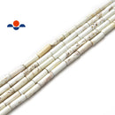 white turquoise round tube beads