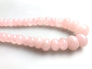 rose quartz graduated smooth rondelle beads
