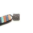 Handmade 7 Chakra Sea Sediment Jasper Stone Rectangle Tube Leather Wrap Bracelet