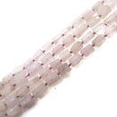 natural kunzite matte cylinder tube beads 