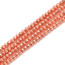 Titanium Rose Gold Hematite Faceted Rondelle Beads 3mm 4mm 6mm 8mm 15.5'' Strand