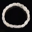 Clear Quartz Double Drill Bracelet Oval Shape Bead Size 10x14mm 7.5'' Length