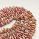 natural pink opal faceted irregular rondelle beads