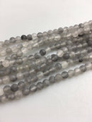 cloudy quartz matte round beads