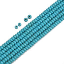 2.0mm Large Hole Blue Howlite Turquise Smooth Rondelle 2x4mm 3x5mm 15.5'' Strand