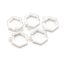 925 Sterling Silver Hexagonal Clasp Size 12x12.5mm 3 pcs per Bag