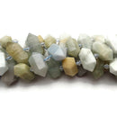 Multi Color Aquamarine Graduated Center Drill Points Beads 20-25mm 15.5" Strand