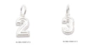 925 Sterling Silver Number Zero to Nine Pendant Charm Size 8x10mm 6 Pcs Per Bag