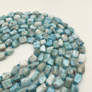 natural larimar smooth irregular tube shape beads