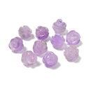 Amethyst Hand Carved Rose Flower Gemstone Beads Size 10mm 12mm 10pcs Per Strand