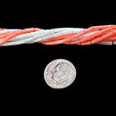 pink white bamboo coral round tube beads 