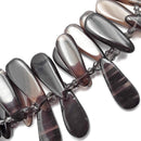 smoky quartz graduated smooth teardrop beads