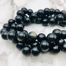 golden obsidian smooth round beads