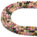 Natural Watermelon Tourmaline Faceted Round Beads Size 6mm 15.5'' Strand