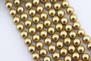 gold shell pearl smooth round beads