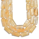 natural citrine faceted flat rectangle cylinder tube beads