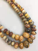 natural crazy agate graduated smooth rondelle beads