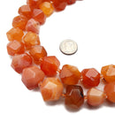 Natural Carnelian Faceted Nugget Chunk Beads Approx 13x20mm 15.5" Strand