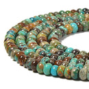 Natural Genuine Turquoise Smooth Rondelle Beads Size 4x6mm 15.5'' Strand
