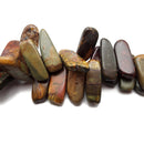 Cherry Red Creek Jasper Graduated Slab Slice Stick Points Beads 20-70mm 15.5" Strand