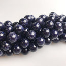 blue sandstone smooth round beads
