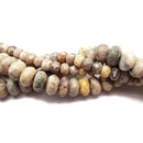 Natural Fossil Coral Faceted Rondelle Beads 4x6mm 6x10mm 15.5" Strand