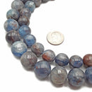 Natural Light Blue Kyanite Smooth Round Beads 12mm 14mm 15.5" Strand