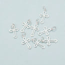 925 Sterling Silver Hollow Crucifix Cross Charm Pendant 11x18mm 6pcs per Bag