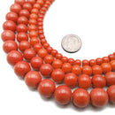 Red Howlite Turquoise Smooth Round Beads Size 4mm 6mm 8mm 10mm 12mm 15.5" Strand