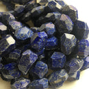 natural lapis lazuli faceted nugget chunk beads