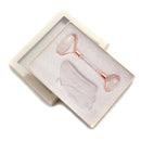 Clear Quartz Face Massage Roller Tool & Gua Sha Facial Massager Stone Box Set