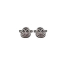 Alloy Silver/Gold Plated Rhinestone Skull Connector Charm 17x19mm Sold Per Pair