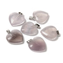 02 Natural Gemstone Heart Shape Charm Pendant Size 20mm 6PCS Per Bag Sold by Bag