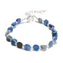 Kyanite Nugget Beaded Bracelet Silver Plated Clasp Beads Size 5-8mm 7.5" Length