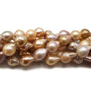 Natural Multi Peach Pink Fresh Water Pearl Baroque Drop 10mm 12mm 15.5" Strand