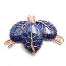 lapis lazuli tree pendant copper wire wrap oval