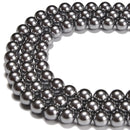 Gray Shell Pearl Smooth Round Beads Size 4mm 6mm 8mm 10mm 15.5" Strand