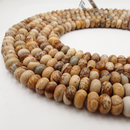natural picture jasper smooth rondelle beads