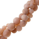 light peach moonstone matte round beads