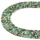 Natural African Turquoise Faceted Cube Beads Size 2.5mm 15.5'' Strand