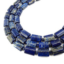 lapis lazuli smooth flat cylinder tube beads