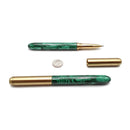 Handmade Natural Malachite Stone Green & Gold Ball Point Writing Pen Sold By PC
