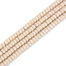 White Howlite Turquoise Faceted Rondelle Beads Size 4x7mm 15.5'' Strand