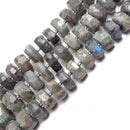 natural labradorite faceted Discs shape beads
