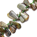 natural green garnet graduated teardrop