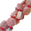 pink opal faceted octagon flat square beads