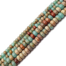 Aqua Terra Jasper Smooth Rondelle Beads 2x4mm 4x6mm 5x8mm 15.5" Strand