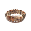 Natural Leopard Skin Jasper Double Drill Bracelet Approx 8x20mm Length 7.5"
